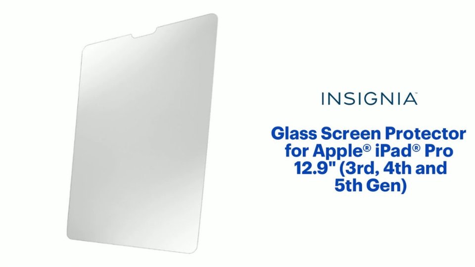 Insignia™ - HD Glass Screen Protector for Apple® iPad® Pro 12.9" (3rd, 4th, 5th and 6th Gen) Features video 0 minutes 54 seconds