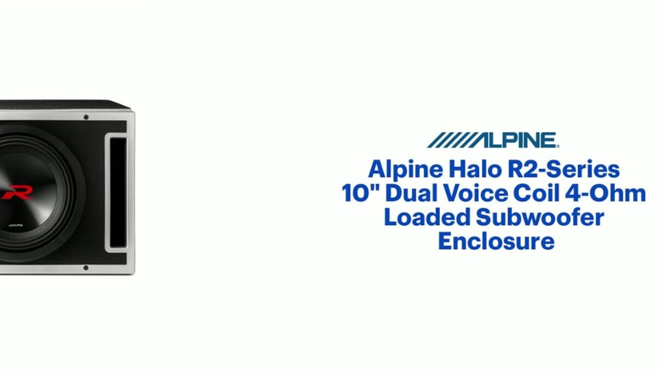 Alpine Halo R2-Series 10" Dual Voice Coil 4-Ohm Loaded Subwoofer Enclosure Features video 1 minutes 37 seconds