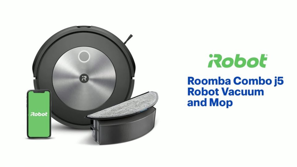 Roomba Combo j5 Robot Vacuum and Mop Product Features video 1 minutes 55 seconds