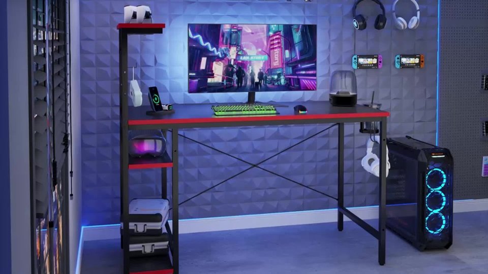 H-Shaped Gaming Desk Overview video 0 minutes 50 seconds