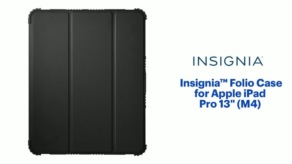 InsigniaT - Folio Case for Apple iPad Pro 13" (M4) - Black Product Features video 1 minutes 14 seconds