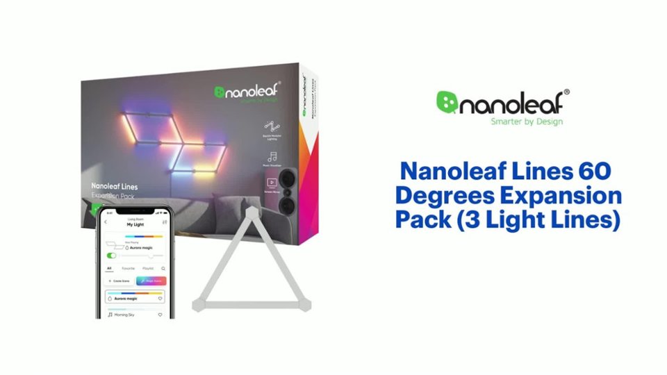 Nanoleaf Lines 60 Degrees Expansion Pack (3 Light Lines) Features video 1 minutes 55 seconds