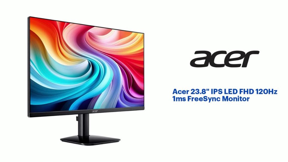 Acer - 23.8" IPS LED FHD 120Hz 1ms FreeSync Monitor (HDMI,VGA) - Black Product Features video 1 minutes 25 seconds