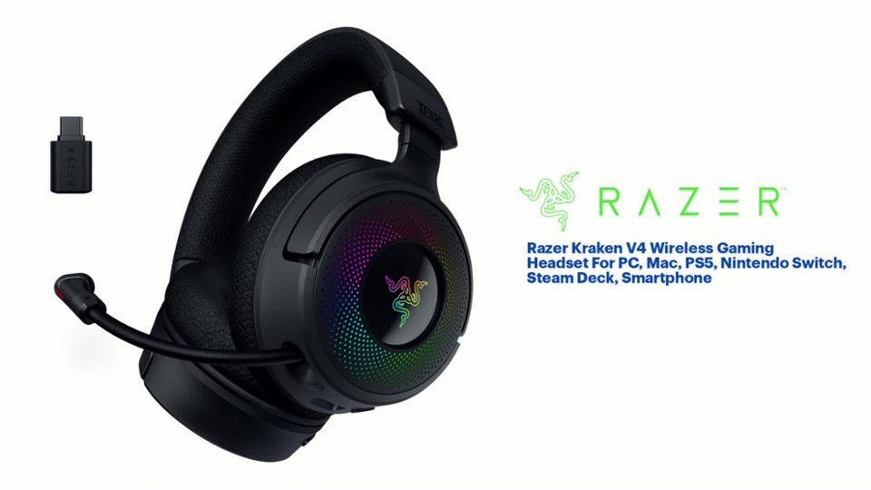 Razer Kraken V4 Wireless Gaming Headset Features video 1 minutes 26 seconds