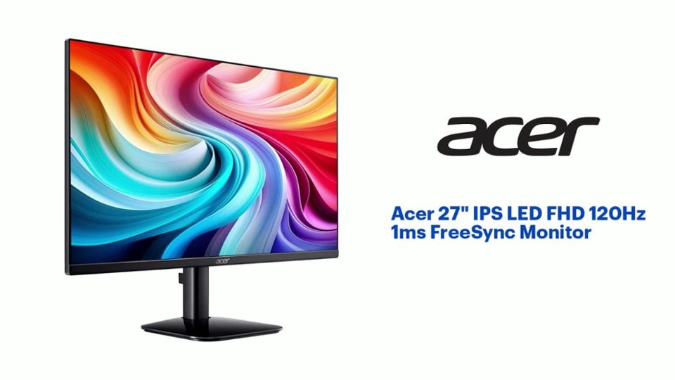 Acer - 27" IPS LED FHD 120Hz 1ms FreeSync Monitor (HDMI,VGA) - Black Product Features video 1 minutes 30 seconds