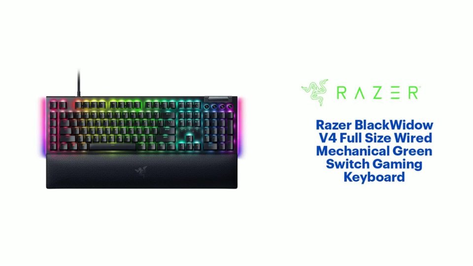 Razer BlackWidow V4 Full Size Wired Mechanical Green Switch Gaming Keyboard Features video 1 minutes 23 seconds