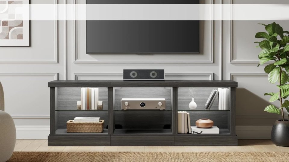 Ligero 65-inch Steel Gray TV console video video 0 minutes 48 seconds