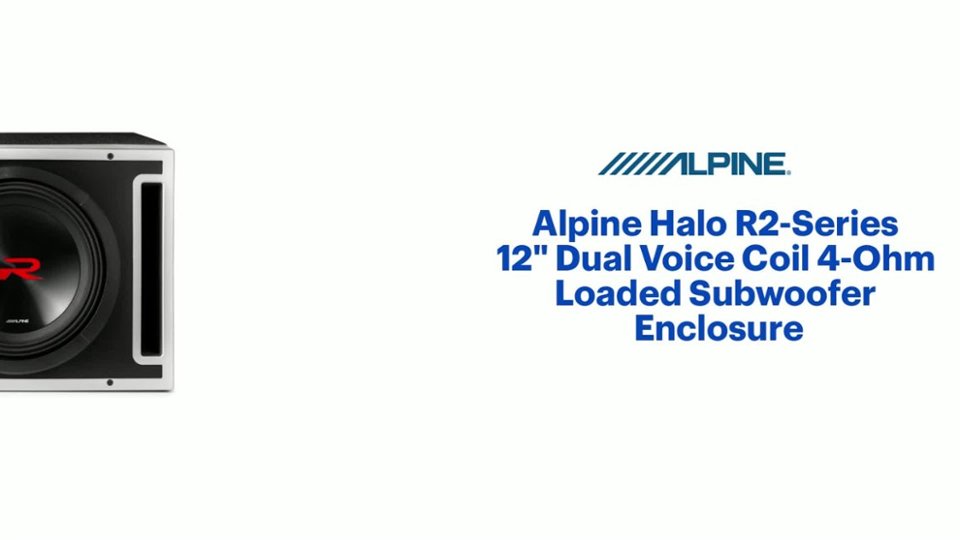 Alpine Halo R2-Series 12" Dual Voice Coil 4-Ohm Loaded Subwoofer Enclosure Features video 1 minutes 48 seconds