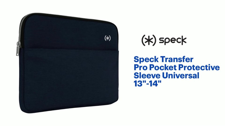 Speck - Transfer Pro Pocket Protective Sleeve Universal 13"-14" for MacBook computers, laptops and tablets - Coastal Blue/White Product Features video 0 minutes 52 seconds