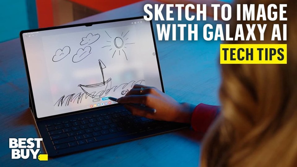 Using Sketch to Image with Galaxy AI on the Samsung Galaxy Tab S10 Ultra video 0 minutes 41 seconds