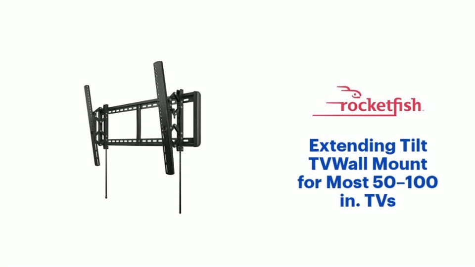 Rocketfish™ - Extending Tilt TV Wall Mount for Most 50–100 in. TVs - Features video 1 minutes 40 seconds
