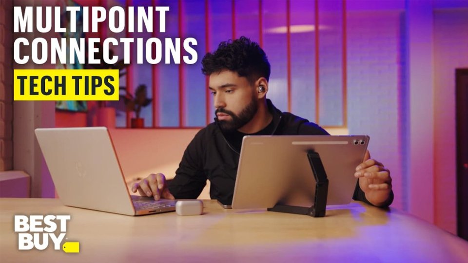 Connect to Multiple Devices with Technics AZ100 Noise-Cancelling Earbuds video 0 minutes 49 seconds