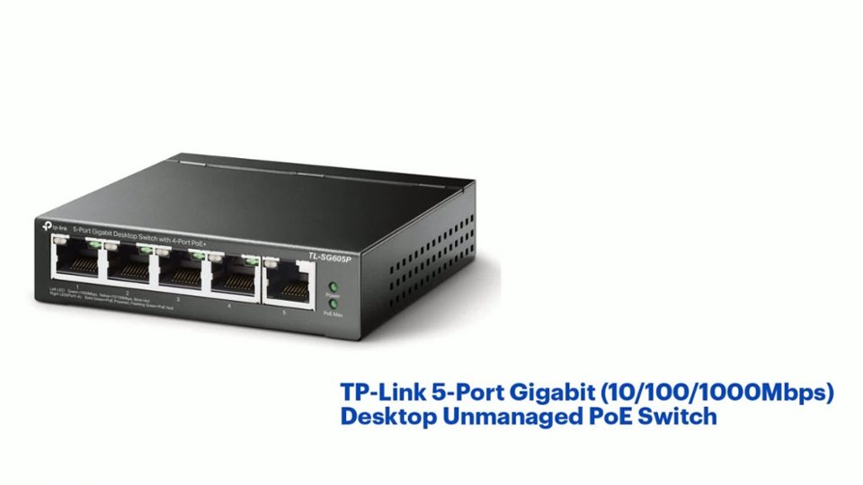 TP-Link 5-Port Unmanaged PoE Switch Features video 1 minutes 27 seconds