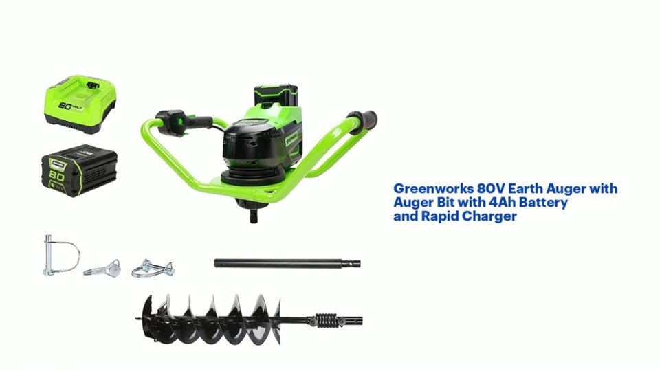 Greenworks 80V Earth Auger Features video 0 minutes 55 seconds