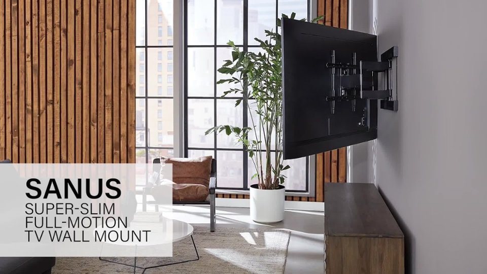 Overview of Super Slim Full-Motion TV Wall Mount video 1 minutes 00 seconds