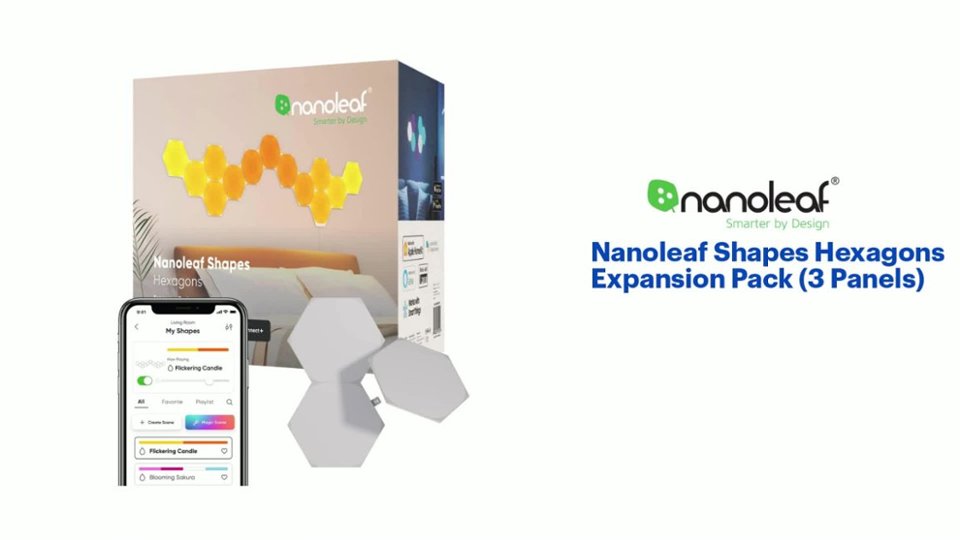 Nanoleaf Shapes Hexagons Expansion Pack (3 Panels) Features video 1 minutes 25 seconds