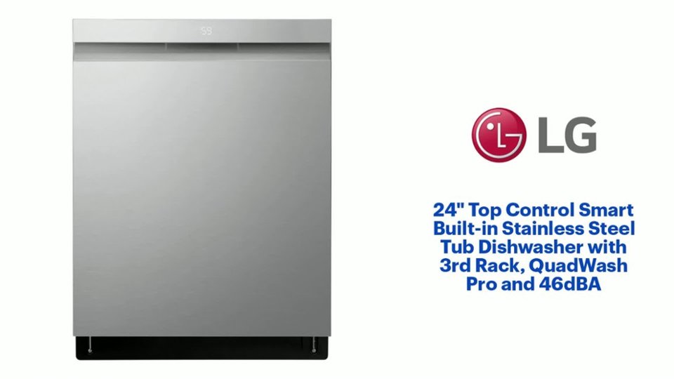 LG 24 Inch Top Control Smart Built in Dish with 3rd Rack Product Features video 2 minutes 32 seconds
