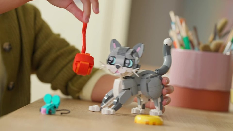 Shopper Video of children and/or adults playing with Creator 3 in 1 Playful Cat Building Toy video 0 minutes 30 seconds