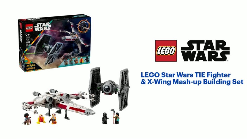 Lego Star Wars Tie Fighter & X-wing Mash-up Building Set For Kids 75393 