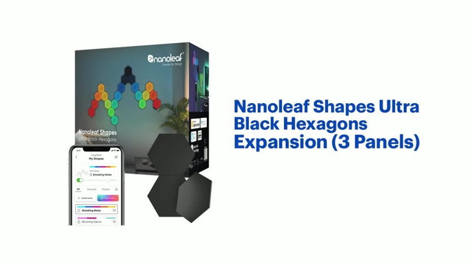 Nanoleaf Shapes Ultra Black Hexagons Expansion (3 Panels) Features video 1 minutes 53 seconds