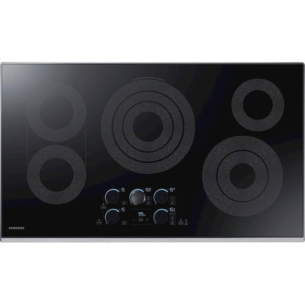 Samsung - 36" Electric Cooktop with WiFi and Rapid Boil - Stainless Steel