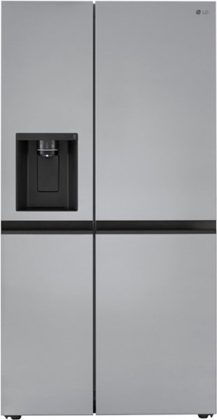 LG - 36-in Wide 22.5 Cu. Ft. Counter-Depth Side-by-Side Refrigerator with Smooth Touch Dispenser - Stainless Steel