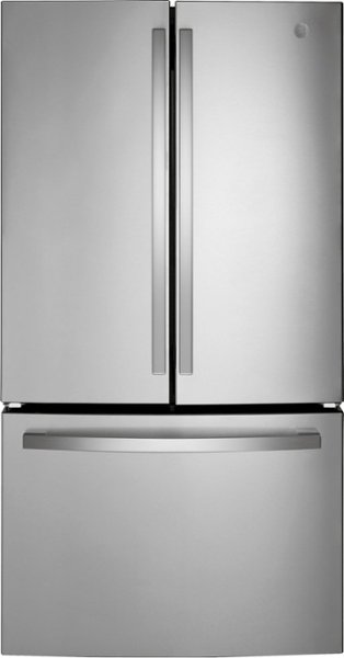 GE - 36 in. Wide 27.0 Cu. Ft. French Door Refrigerator with Internal Water Dispenser - Stainless Steel