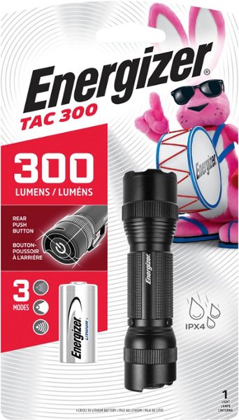 Energizer - TAC 300 LED Tactical Metal Flashlight - Black
