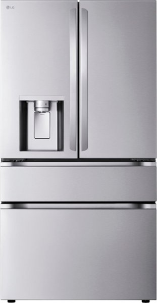 LG - 36-in Wide Standard-Depth MAX 28.6 Cu. Ft. 4-Door French Door Smart Refrigerator with Full-Convert Drawer - Stainless Steel