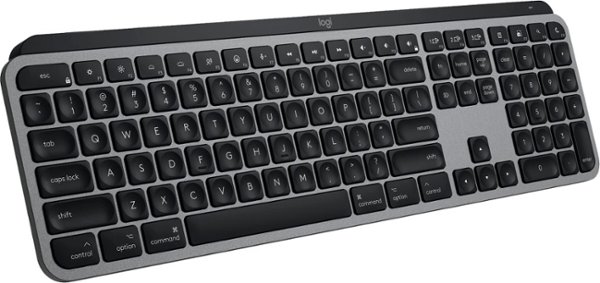 Logitech - MX Keys S for Mac Advanced Full-size Wireless Scissor Keyboard with Backlit keys for MacBook, iMac, iPad - Space Gray