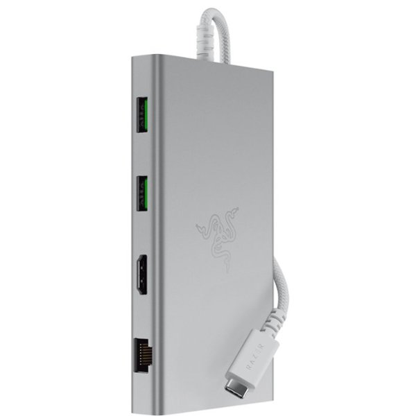 Razer - USB C Dock Station with 11 Ports for Windows 10 or later (PC with USB‑C); macOS 10.13 or later (Mac) - Mercury