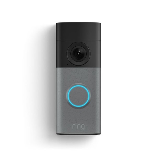 Ring - Wired Doorbell 2K (newest model), Retinal 2K wide-angle video, up to 6x Enhanced Zoom, and Two-Way Talk - Speckled Grey