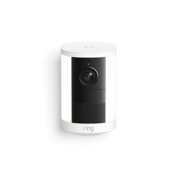 Ring - Spotlight Cam, Battery (newest model), Wide-Angle Retinal 2K Video, 6x Enhanced Zoom, Motion-Activated Spotlights - White