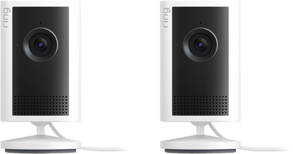 Ring - Indoor Cam 2K — Plug-in, Retinal 2K, 6x Enhanced Zoom, Night Vision for true-color in the near dark, 2pk - White