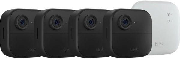 Blink - Outdoor 4 XR — Wireless security camera with extended range, up to 400 feet. Sync Module XR included — 4 Cameras - Black