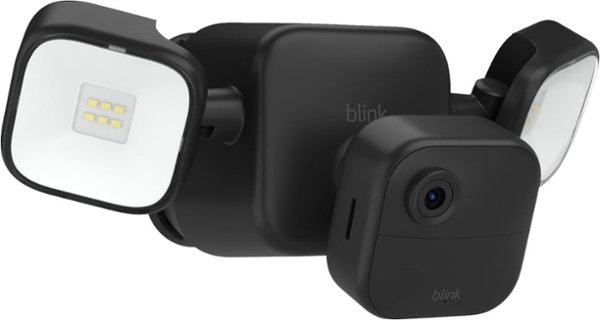Blink - Outdoor 4 Floodlight Camera — Wireless smart security camera, 700 lumens, two-year battery, Sync Module Core incl - Black
